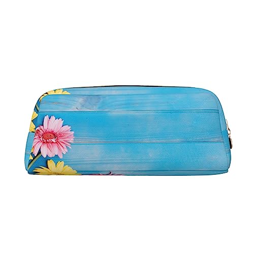 EVANEM Pencil Case Pencil Pouch Pen Bag Yellow and Pink Flowers Printed Stationery Organizer with Zipper Pencil Pen Case Cosmetic Bag for Office Travel Coin Pouch, gold, Einheitsgröße, Taschen-Organizer von EVANEM