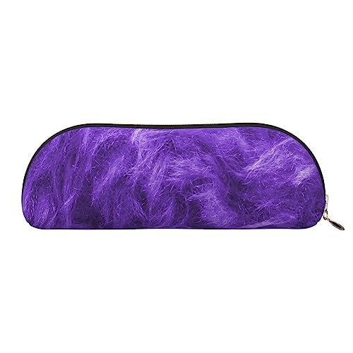 EVANEM Pferde Laufen Kunst Leder Bleistift Tasche - Student Büro Stifthalter Organizer Schreibwaren Tasche - Mode Kosmetiktasche - Halbrunde Organizer Tasche, violett, Einheitsgröße, Schulranzen von EVANEM