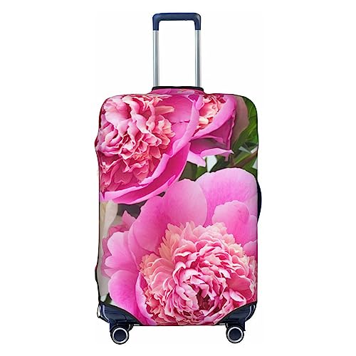 EVANEM Reisegepäckabdeckung, doppelseitig, für Herren, Damen, Rosa, Botanisches Blumenmuster, waschbar, Koffer-Schutz, Gepäckschutz für Reisen, Erwachsene, Schwarz , L von EVANEM