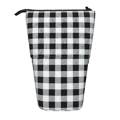 EVANEM Stehendes Federmäppchen Pop up Bleistifthalter Schwarz und Weiß Marmor Teleskop Schreibwaren Fall für Büro Stand-up Organizer Retractable Pencil Pouch Pencil Bag Stifthalter für Arbeit 7 × 14,5 von EVANEM