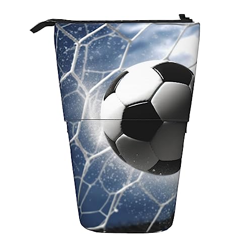 EVANEM Stehendes Federmäppchen Softball Gedruckt Teleskop Bleistifthalter Schreibwaren Fall Pop Up Bleistift Tasche Teleskop Stifthalter Für Büro Arbeit Neujahr Geschenk, Fußball, Einheitsgröße von EVANEM