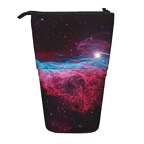 EVANEM Teleskop-Federmäppchen, Valentinstagsdruck, Stehendes Federmäppchen, Schreibwarenetui, Teleskop-Stifthalter, Pop-Up-Bleistifthalter für Büro, Arbeit, Urlaub, Geschenk, Universe Galaxy, von EVANEM