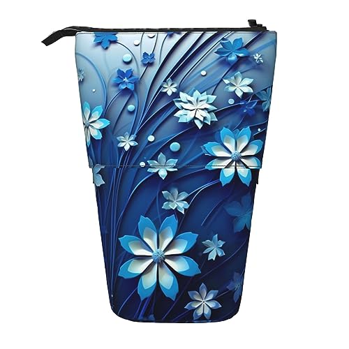 EVANEM Teleskop Federmäppchen Schreibwaren Fall für Büro Blue Ridge Parkway Stehende Bleistifttasche Pop up Bleistifthalter Stifthalter für Urlaub Stand-up Organizer Retractable Pencil Pouch, Blau von EVANEM