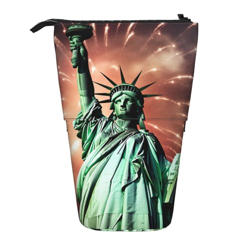 EVANEM Teleskop Federmäppchen Schreibwaren Fall für Büro Flugzeug auf See Stehende Bleistifttasche Pop up Bleistift Halter Stifthalter für Urlaub Stand-up Organizer Retractable Pencil Pouch, Statue von EVANEM