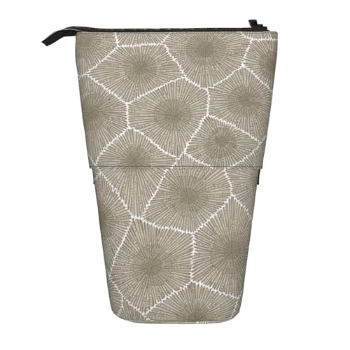 EVANEM Teleskop Federmäppchen Schreibwaren Fall für Büro Petoskey Stone Standing Pencil Bag Pop up Bleistift Halter Stifthalter für Urlaub Stand-up Organizer Retractable Pencil Pouch, Petoskey Stein, von EVANEM