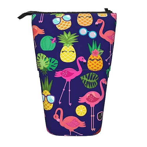 EVANEM Teleskop Federmäppchen Schreibwaren Fall für Büro Pfau Floral Stehende Bleistifttasche Pop up Bleistifthalter Stifthalter für Urlaub Stand-up Organizer Retractable Pencil Pouch, Bananen von EVANEM