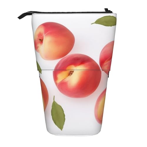 EVANEM Teleskop Federmäppchen Schreibwaren Fall für Büro Pretty Pink Floral1 Standing Pencil Bag Pop up Bleistift Halter Stifthalter für Urlaub Stand-up Organizer Retractable Pencil Pouch, Pink Peach, von EVANEM