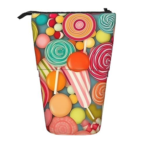 EVANEM Teleskop Federmäppchen Schreibwarenetui für Büro Viele Frösche Stehende Bleistifttasche Pop Up Bleistifthalter Stifthalter für Urlaub Geschenk Stand-up Organizer Retractable Pencil Pouch, von EVANEM