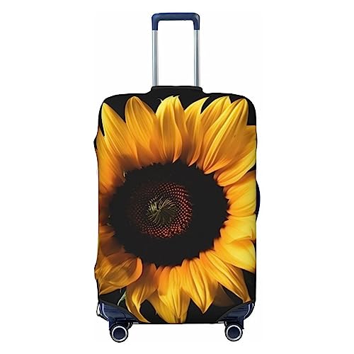 EVANEM Travel Luggage Cover Double Sided Suitcase Cover For Man Woman Black Sunflower Washable Suitcase Protector Luggage Protector For Travel Adult, Schwarz , L von EVANEM