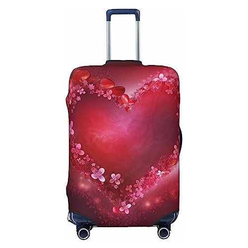 EVANEM Travel Luggage Cover Double Sided Suitcase Cover For Man Woman Heart Flower Washable Suitcase Protector Luggage Protector For Travel Adult, Schwarz , L von EVANEM