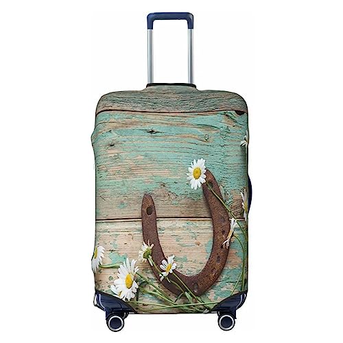 EVANEM Travel Luggage Cover Double Sided Suitcase Cover For Man Woman Hufeisen Scheune Wooden Washable Suitcase Protector Luggage Protector For Travel Adult, Schwarz , XL von EVANEM