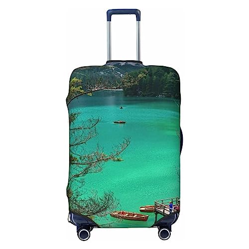 EVANEM Travel Luggage Cover Double Sided Suitcase Cover For Man Woman Lake Mountain Scenery Washable Suitcase Protector Luggage Protector For Travel Adult, Schwarz , S von EVANEM