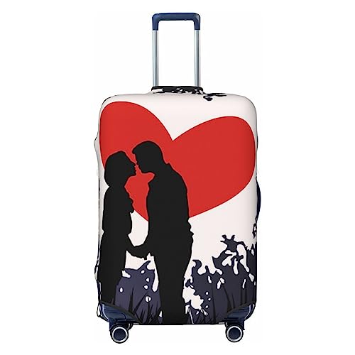 EVANEM Travel Luggage Cover Double Sided Suitcase Cover For Man Woman Love Kiss Washable Suitcase Protector Luggage Protector For Travel Adult, Schwarz , S von EVANEM