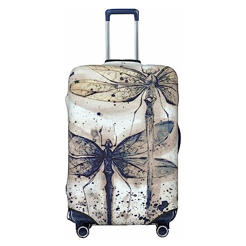 EVANEM Travel Luggage Cover Double Sided Suitcase Cover For Man Woman Modern Libelle Washable Suitcase Protector Luggage Protector For Travel Adult, Schwarz , M von EVANEM