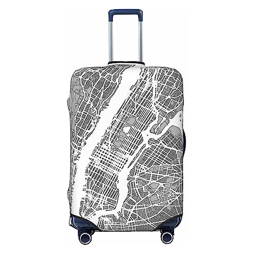 EVANEM Travel Luggage Cover Double Sided Suitcase Cover For Man Woman New York City Map Washable Suitcase Protector Luggage Protector For Travel Adult, Schwarz , M von EVANEM