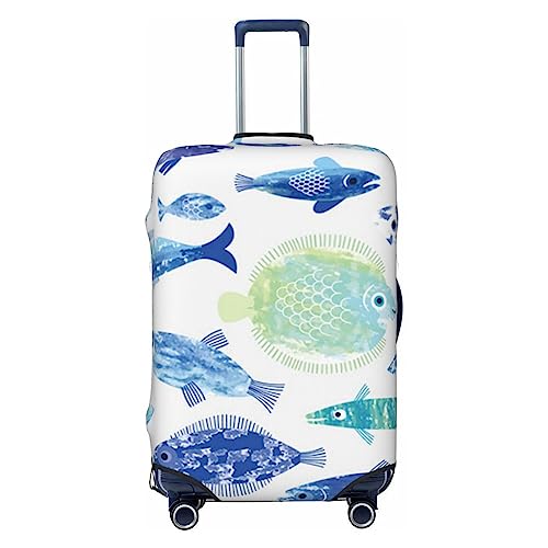 EVANEM Travel Luggage Cover Double Sided Suitcase Cover For Man Woman Ocean Life Washable Suitcase Protector Luggage Protector For Travel Adult, Schwarz , L von EVANEM