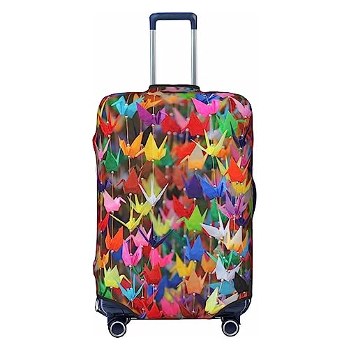 EVANEM Travel Luggage Cover Double Sided Suitcase Cover For Man Woman Origami Paper Cranes Washable Suitcase Protector Luggage Protector For Travel Adult, Schwarz , L von EVANEM