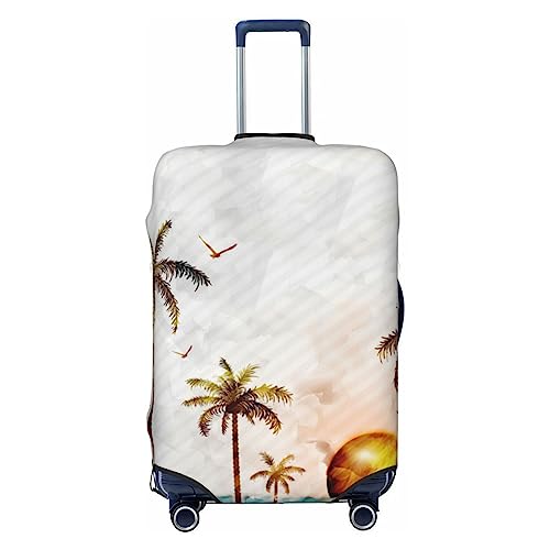 EVANEM Travel Luggage Cover Double Sided Suitcase Cover For Man Woman Palm Trees Sunset Washable Suitcase Protector Luggage Protector For Travel Adult, Schwarz , L von EVANEM