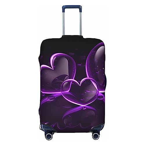 EVANEM Travel Luggage Cover Double Sided Suitcase Cover For Man Woman Purple Hearts Washable Suitcase Protector Luggage Protector For Travel Adult, Schwarz , M von EVANEM