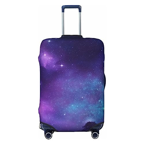 EVANEM Travel Luggage Cover Double Sided Suitcase Cover For Man Woman Purple Starry Sky Washable Suitcase Protector Luggage Protector For Travel Adult, Schwarz , L von EVANEM