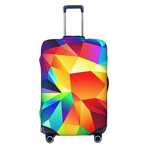 EVANEM Travel Luggage Cover Double Sided Suitcase Cover For Man Woman Rainbow Geometric Washable Suitcase Protector Luggage Protector For Travel Adult, Schwarz , L von EVANEM