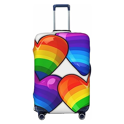 EVANEM Travel Luggage Cover Double Sided Suitcase Cover For Man Woman Rainbow Hearts Washable Suitcase Protector Luggage Protector For Travel Adult, Schwarz , S von EVANEM
