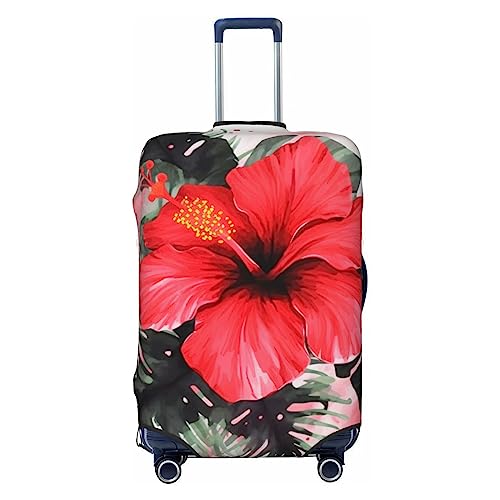 EVANEM Travel Luggage Cover Double Sided Suitcase Cover For Man Woman Red Hibiscus Washable Suitcase Protector Luggage Protector For Travel Adult, Schwarz , M von EVANEM