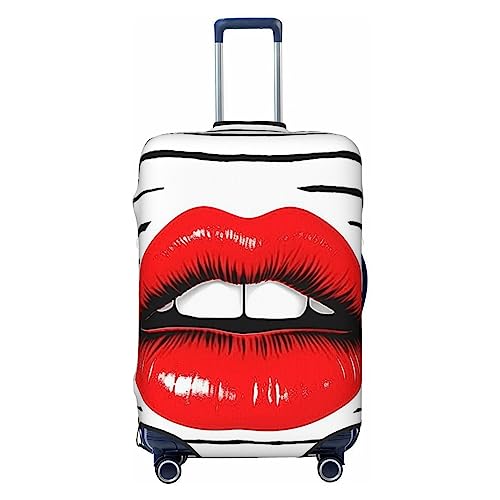 EVANEM Travel Luggage Cover Double Sided Suitcase Cover For Man Woman Red Lips Kiss Washable Suitcase Protector Luggage Protector For Travel Adult, Schwarz , XL von EVANEM