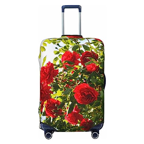 EVANEM Travel Luggage Cover Double Sided Suitcase Cover For Man Woman Red Roses Bush Washable Suitcase Protector Luggage Protector For Travel Adult, Schwarz , L von EVANEM