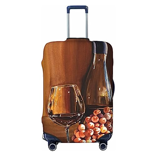 EVANEM Travel Luggage Cover Double Sided Suitcase Cover For Man Woman Red Wine Bottle Glass Washable Suitcase Protector Luggage Protector For Travel Adult, Schwarz , M von EVANEM