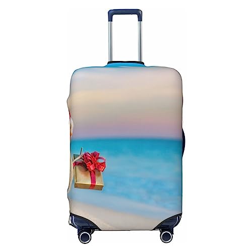 EVANEM Travel Luggage Cover Double Sided Suitcase Cover For Man Woman Sand Snowman On Beach Washable Suitcase Protector Luggage Protector For Travel Adult, Schwarz , XL von EVANEM