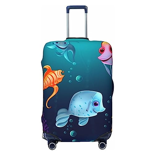 EVANEM Travel Luggage Cover Double Sided Suitcase Cover For Man Woman Sea Life Washable Suitcase Protector Luggage Protector For Travel Adult, Schwarz , M von EVANEM