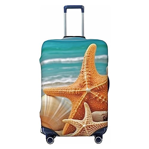 EVANEM Travel Luggage Cover Double Sided Suitcase Cover For Man Woman Seestern Seashell Washable Suitcase Protector Luggage Protector For Travel Adult, Schwarz , S von EVANEM