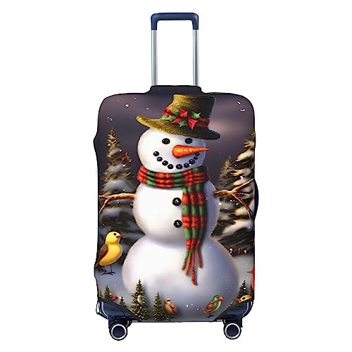 EVANEM Travel Luggage Cover Double Sided Suitcase Cover For Man Woman Snowman Christmas Tree Washable Suitcase Protector Luggage Protector For Travel Adult, Schwarz , L von EVANEM