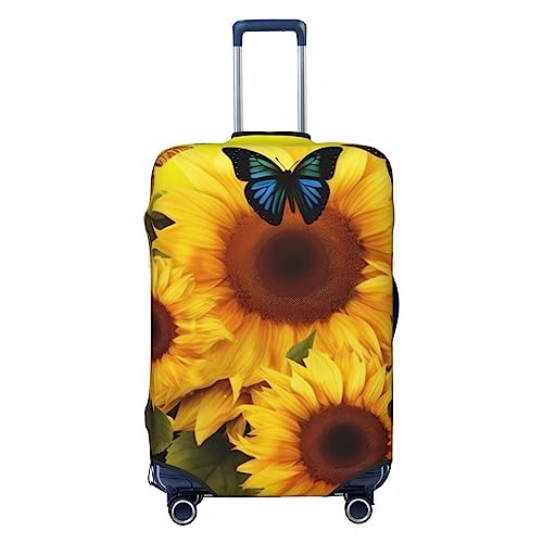 EVANEM Travel Luggage Cover Double Sided Suitcase Cover For Man Woman Sunflower Floral Art Washable Suitcase Protector Luggage Protector For Travel Adult, Schwarz , M von EVANEM