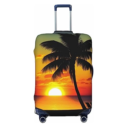EVANEM Travel Luggage Cover Double Sided Suitcase Cover For Man Woman Sunset Palm Tree Washable Suitcase Protector Luggage Protector For Travel Adult, Schwarz , M von EVANEM