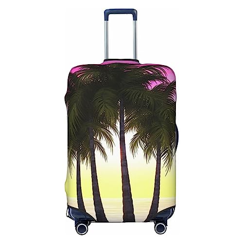 EVANEM Travel Luggage Cover Double Sided Suitcase Cover For Man Woman Tropical Palm Tree Washable Suitcase Protector Luggage Protector For Travel Adult, Schwarz , L von EVANEM