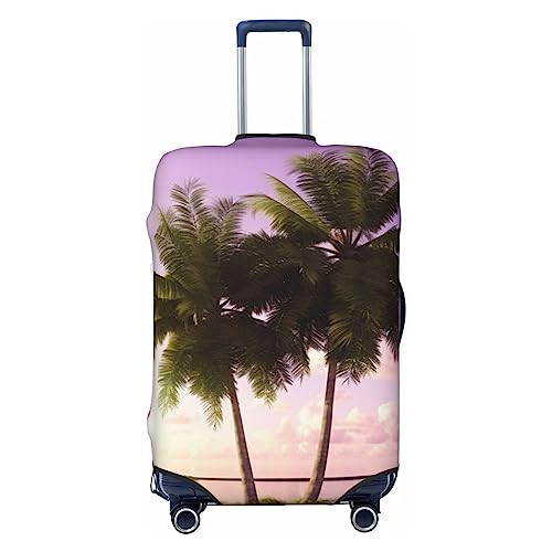 EVANEM Travel Luggage Cover Double Sided Suitcase Cover For Man Woman Tropical Tree Pink Washable Suitcase Protector Luggage Protector For Travel Adult, Schwarz , L von EVANEM