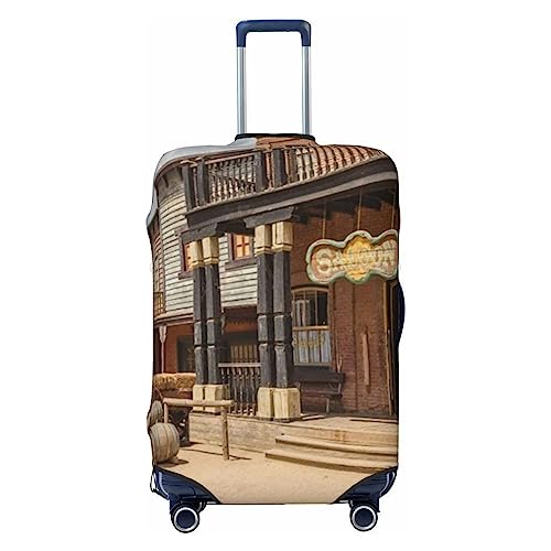 EVANEM Travel Luggage Cover Double Sided Suitcase Cover For Man Woman West Cowboy Town Washable Suitcase Protector Luggage Protector For Travel Adult, Schwarz , S von EVANEM