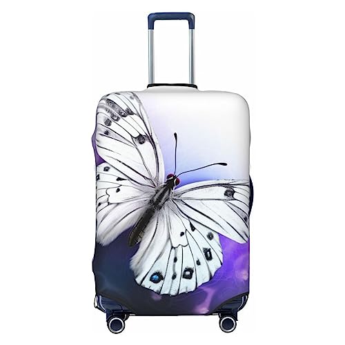 EVANEM Travel Luggage Cover Double Sided Suitcase Cover For Man Woman White Butterfly Washable Suitcase Protector Luggage Protector For Travel Adult, Schwarz , XL von EVANEM