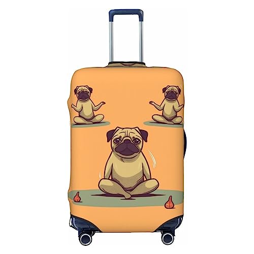 EVANEM Travel Luggage Cover Double Sided Suitcase Cover For Man Woman Yoga Mops Washable Suitcase Protector Luggage Protector For Travel Adult, Schwarz , XL von EVANEM