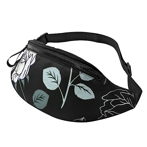 Halloween-Gothic-Bauchtasche für Männer und Frauen, modische verstellbare Brusttasche, Reisen, Sport, Walking, Hüfttasche, Rose Gothic, Einheitsgröße von EVANEM