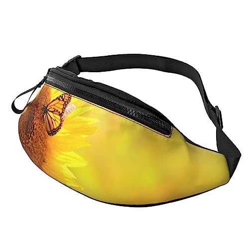 Mallard Ducks Bauchtasche für Damen und Herren, modische verstellbare Brusttasche, Reisetasche für Sport und Walking, Sonnenblume Schmetterling Sonne, Einheitsgröße von EVANEM