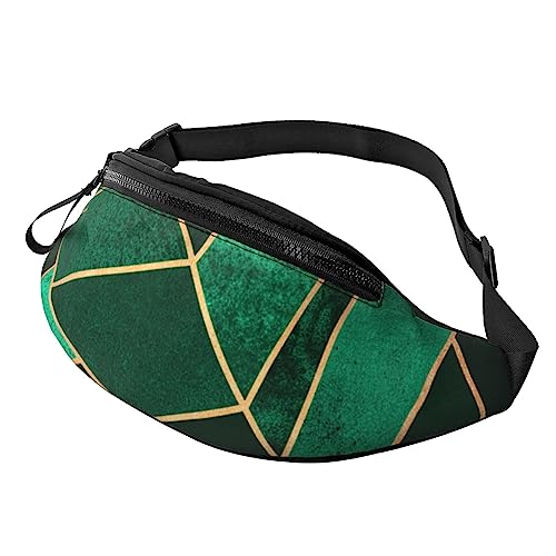 Origami Papierkrane Bauchtasche für Männer und Frauen, modische verstellbare Brusttasche, Reisetasche Sport Walking Hüfttasche, Schwarz und Gold, geometrisch, Einheitsgröße von EVANEM