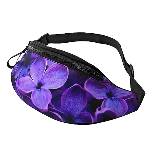 Patriotische 4. Juli Amerikanische Flagge Gürteltasche für Männer und Frauen, modische verstellbare Brusttasche, Reisetasche Sport Walking Hüfttasche, Violette Blume, Einheitsgröße von EVANEM