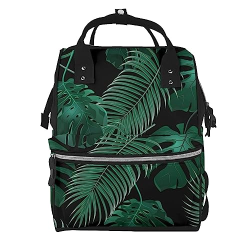 Romantischer Paris Eiffelturm Mumien-Rucksack, Wickeltasche, Multifunktions-Mode-Reiserucksack für Damen, Bananenblatt-Grün, One size von EVANEM