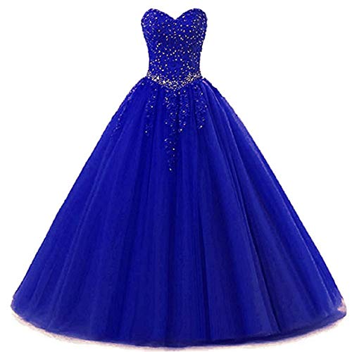 EVANKOU Damen Liebsten Lang Tüll Formellen Abendkleid Ballkleid Festkleider P25 Blau Größe 36 von EVANKOU