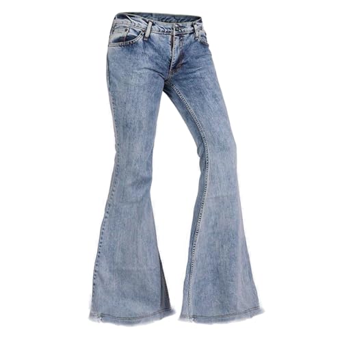 EVEDESIGN 70er Jahre Outfits Bell Bottom Hose für Herren, Herren Bell Bottom Jeans Disco Schlaghose, Hellblau1, X-Groß von EVEDESIGN