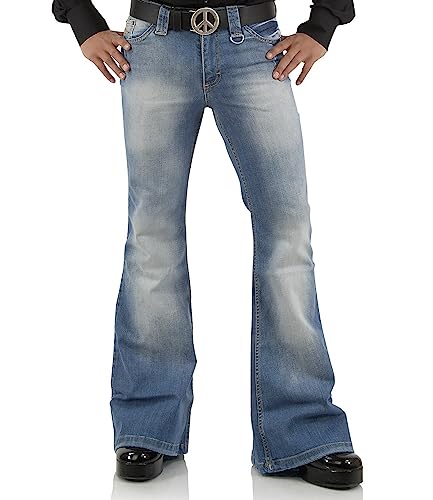 Herren Vintage Bell Bottom Jeans 60er 70er Jahre Outfits für Herren, Herren Bell Bottoms Disco Pants Flared Jeans Bule von EVEDESIGN