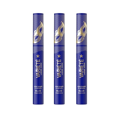 Eveline Cosmetics Variété Deep Blue Mascara - Verlängernd & Voluminös - 24-Stunden-Halt mit Silikonbürste von EVELINE COSMETICS